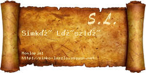 Simkó László névjegykártya
